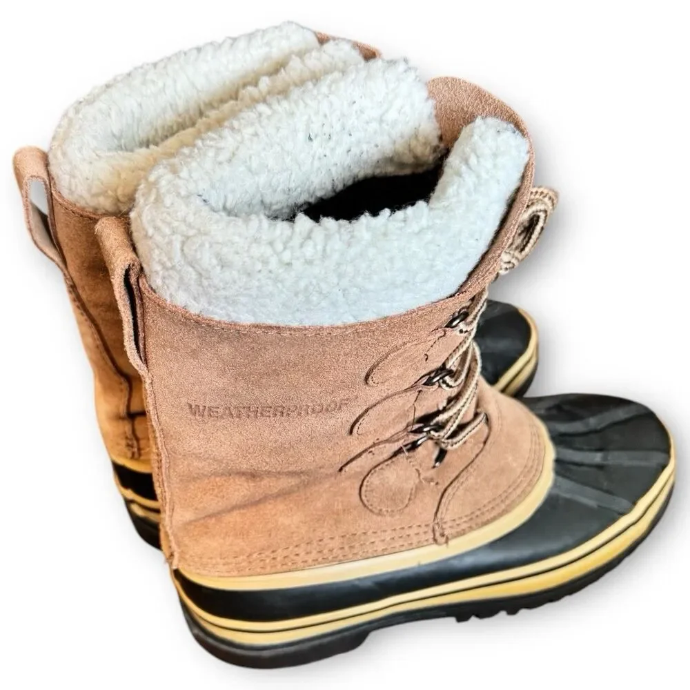 Weatherproof Men's Size 9 Therma Polar Tan Beige Snow Boots Waterproof